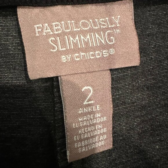 CHICOS FABULOUSLY SLIMMING WOMENS BLUE PRINT SIZE 2 ANKLE PULL ON PANTS - Picture 7 of 9